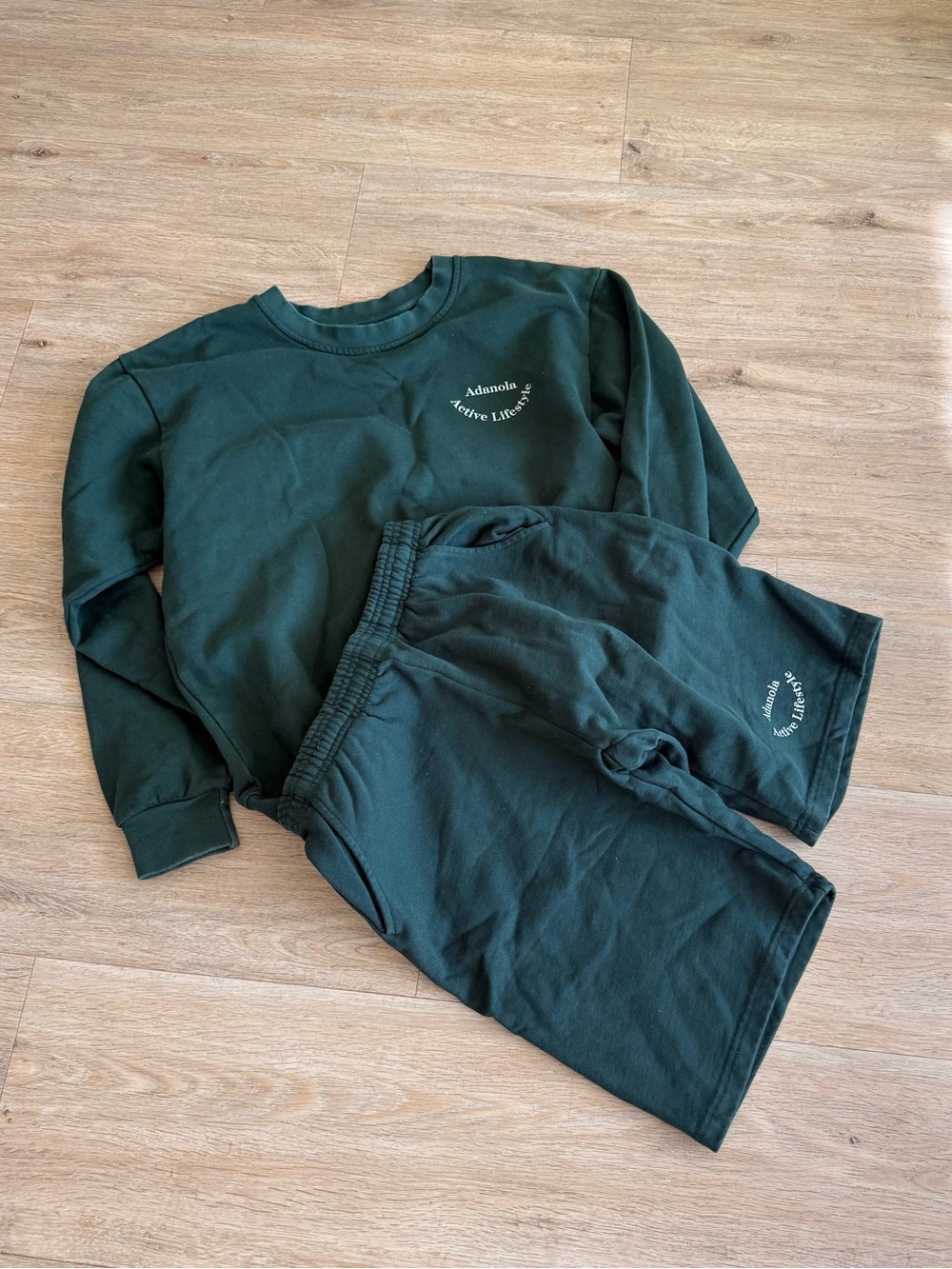 Adanola Dark Green Two-Piece sweats Set